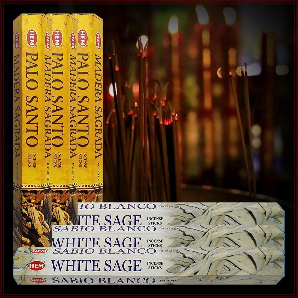 White Sage Incense Sticks and Palo Santo Incense Sticks with Incense Holder Bund image 6
