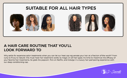 S-Secrets Flaxseed Deep Conditioning Heat Cap for Moisture, Elasticity, and Healthy Hair Growth – Cordless and Microwave-Ready Spa Cap