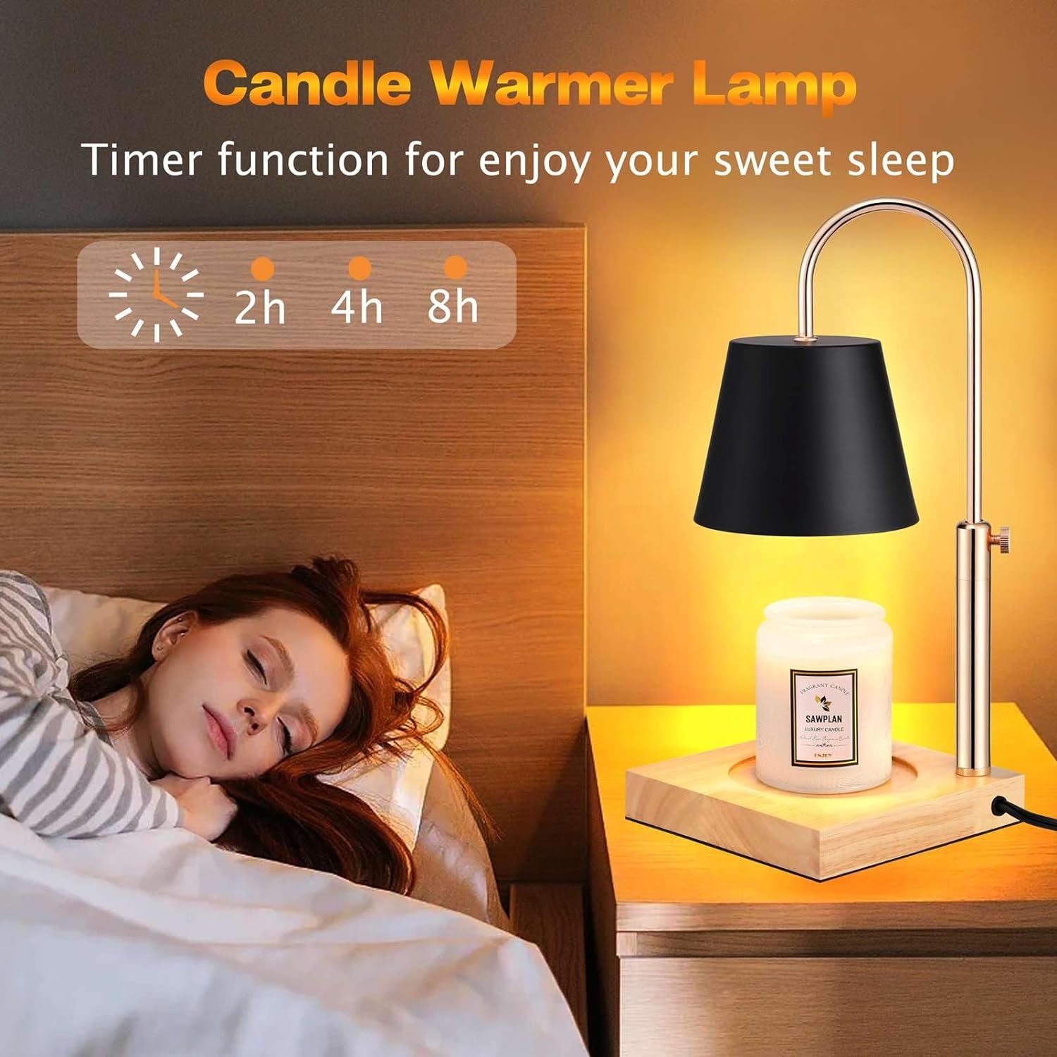 Candle Warmer Lamp with Timer & 2 Bulbs, Electric Candle Lamp Warming for Jar Ca image 1