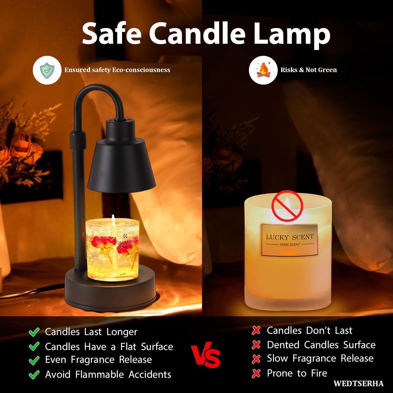 Dimmable Adjustable Height Electric Candle Warmer Melting Lamp with Timer,For Li image 5