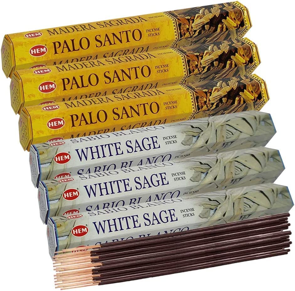 White Sage Incense Sticks and Palo Santo Incense Sticks with Incense Holder Bund image 5