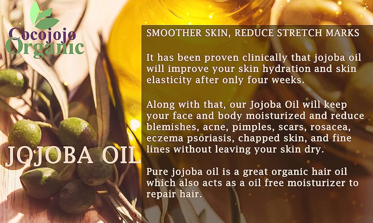 JOJOBA OIL Cold Pressed Unrefined 100% Pure Natural 32 Oz Jojoba Oil Carrier for image 6
