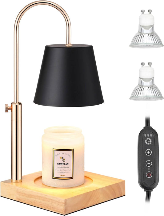 Candle Warmer Lamp with Timer & 2 Bulbs, Electric Candle Lamp Warming for Jar Ca image 0