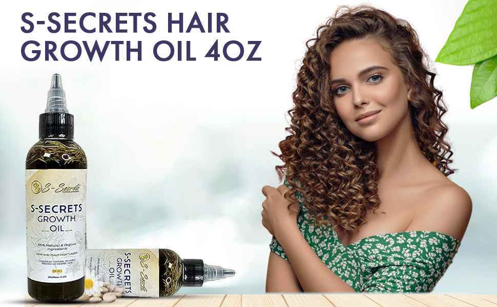 S-Secrets Scalp Stimulator Hair Growth Oil 2oz - Herbal Biotin & Essential Oils for All Hair Types