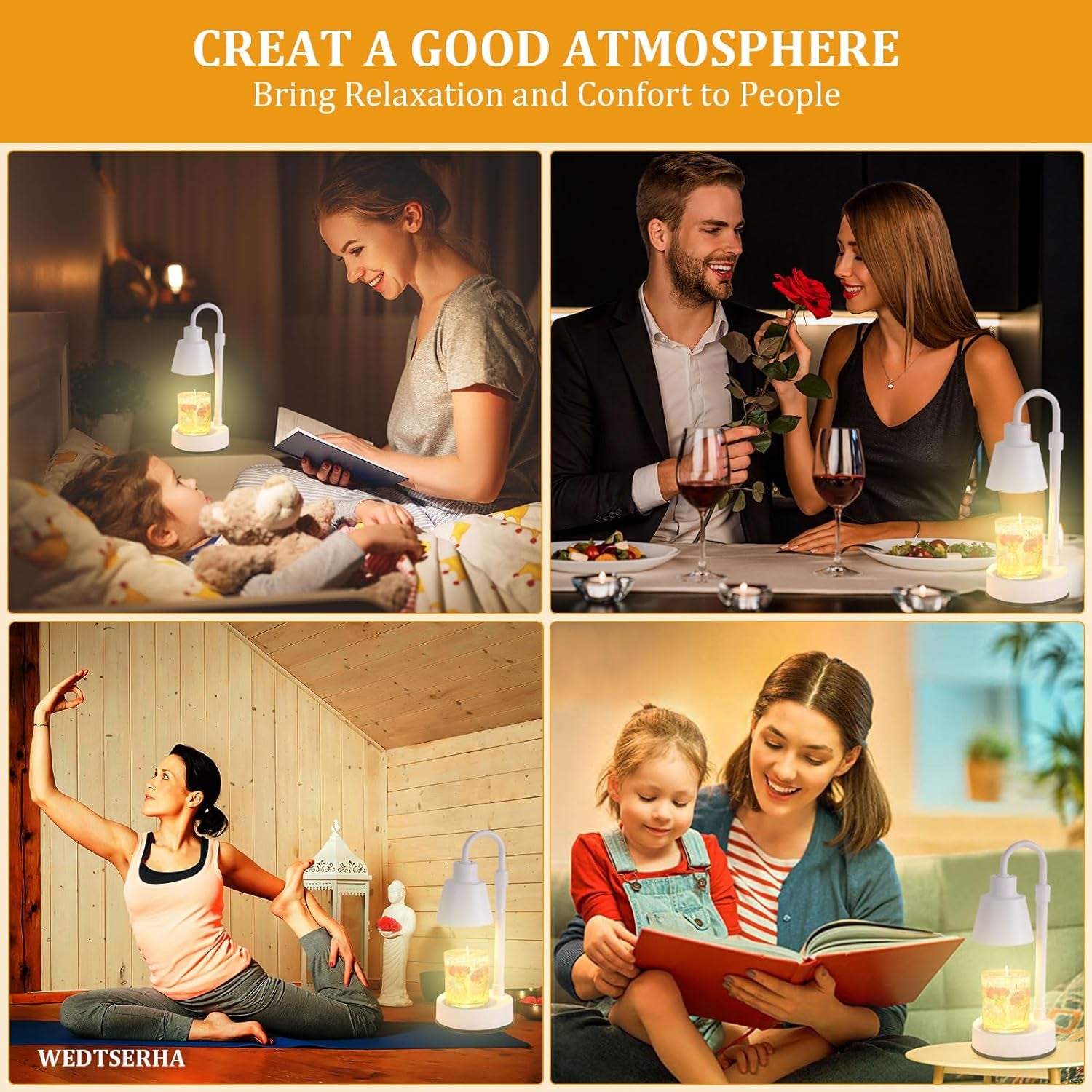 Dimmable Adjustable Height Electric Candle Warmer Melting Lamp with Timer,For Li image 2