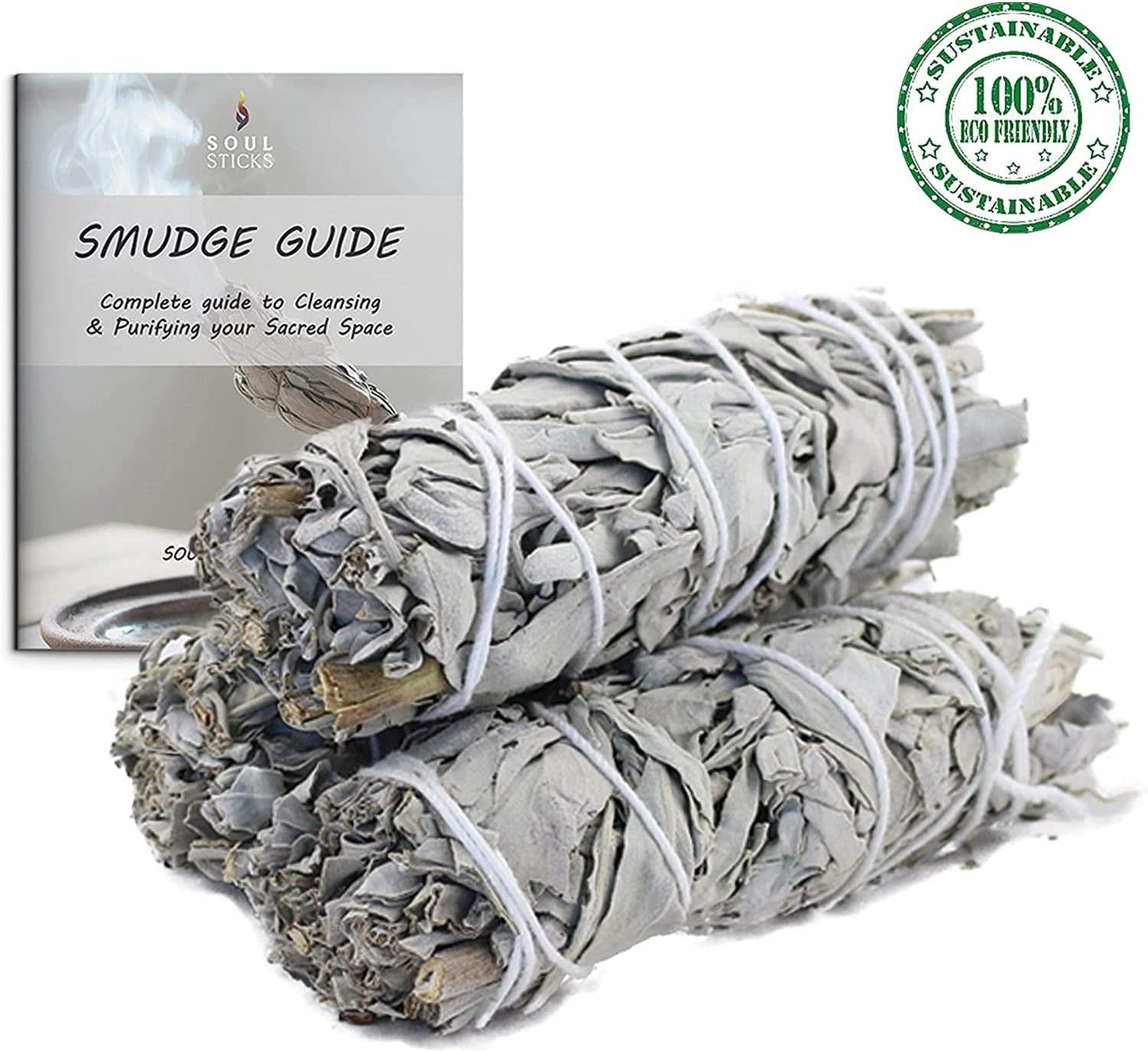 4 Inch 6 Pack Organic White Sage Smudge Smudging Sticks | Bulk Quantities for Ho image 2