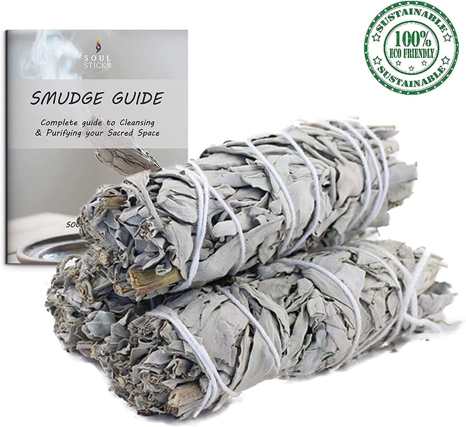 4 Inch 6 Pack Organic White Sage Smudge Smudging Sticks | Bulk Quantities for Ho image 2