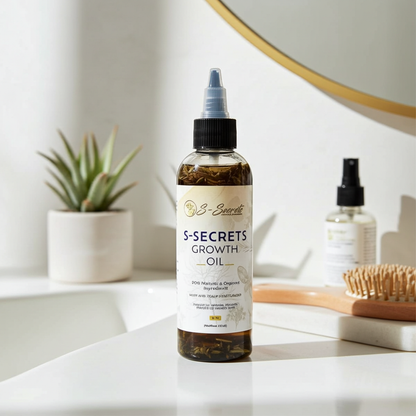 S-Secrets Scalp Stimulator Hair Growth Oil 2oz - Herbal Biotin & Essential Oils for All Hair Types