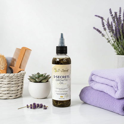 S-Secrets Scalp Stimulator Hair Growth Oil 4oz - Herbal Biotin & Essential Oils for All Hair Types