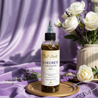 S-Secrets Scalp Stimulator Hair Growth Oil 4oz - Herbal Biotin & Essential Oils for All Hair Types