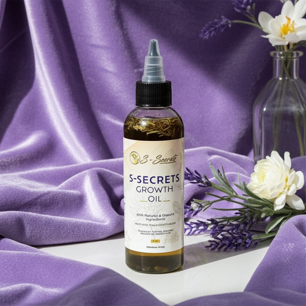 S-Secrets Scalp Stimulator Hair Growth Oil 4oz - Herbal Biotin & Essential Oils for All Hair Types