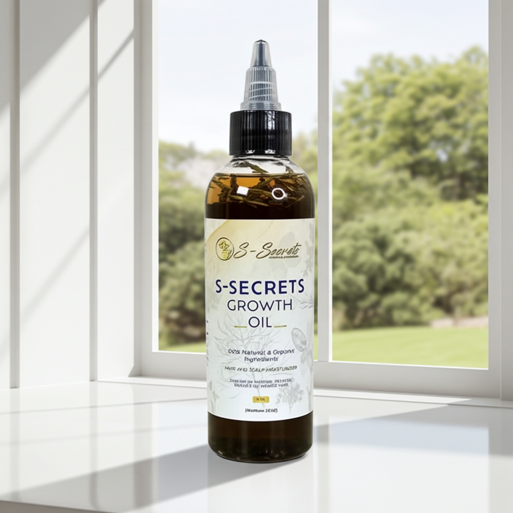 S-Secrets Scalp Stimulator Hair Growth Oil 2oz - Herbal Biotin & Essential Oils for All Hair Types