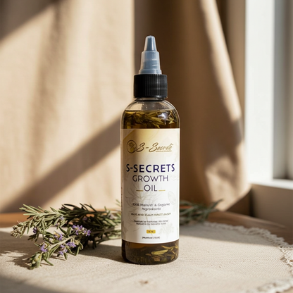 S-Secrets Scalp Stimulator Hair Growth Oil 2oz - Herbal Biotin & Essential Oils for All Hair Types