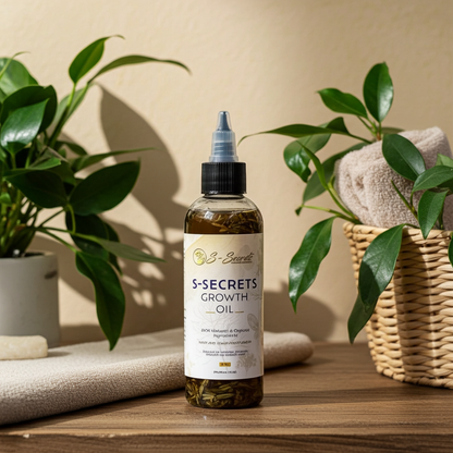 S-Secrets Scalp Stimulator Hair Growth Oil 4oz - Herbal Biotin & Essential Oils for All Hair Types