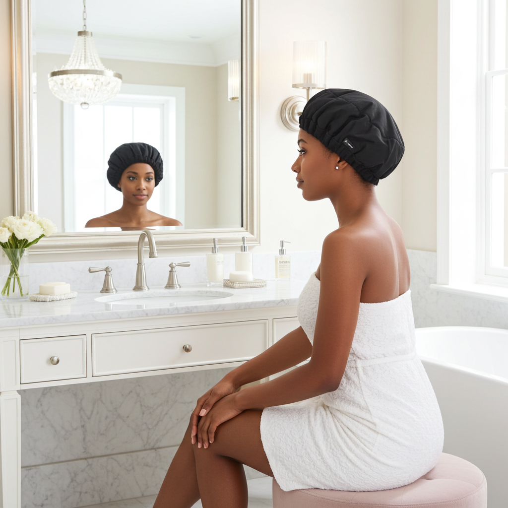 S-Secrets Flaxseed Deep Conditioning Heat Cap for Moisture, Elasticity, and Healthy Hair Growth – Cordless and Microwave-Ready Spa Cap