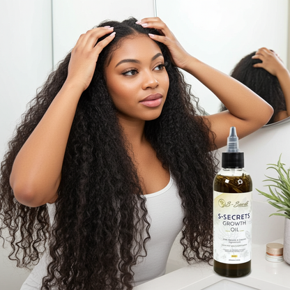 S-Secrets Scalp Stimulator Hair Growth Oil 2oz - Herbal Biotin & Essential Oils for All Hair Types