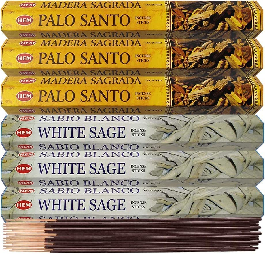 White Sage Incense Sticks and Palo Santo Incense Sticks with Incense Holder Bund image 3