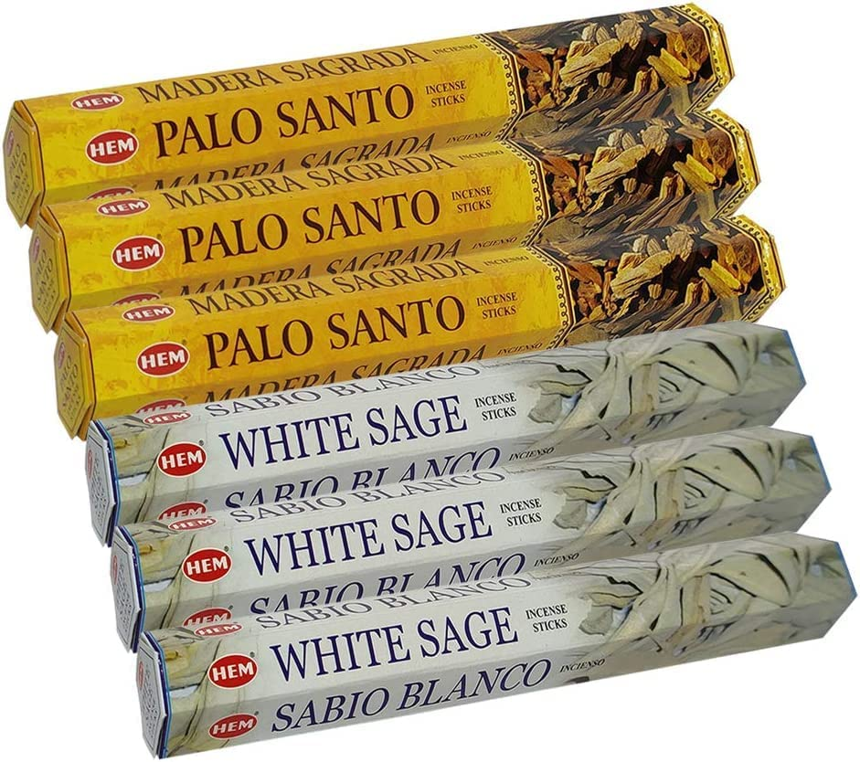 White Sage Incense Sticks and Palo Santo Incense Sticks with Incense Holder Bund image 4