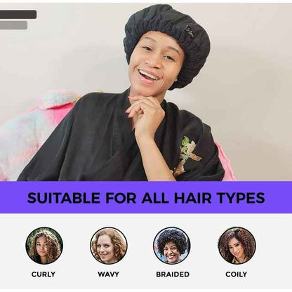 S-Secrets Flaxseed Deep Conditioning Heat Cap for Moisture, Elasticity, and Healthy Hair Growth – Cordless and Microwave-Ready Spa Cap