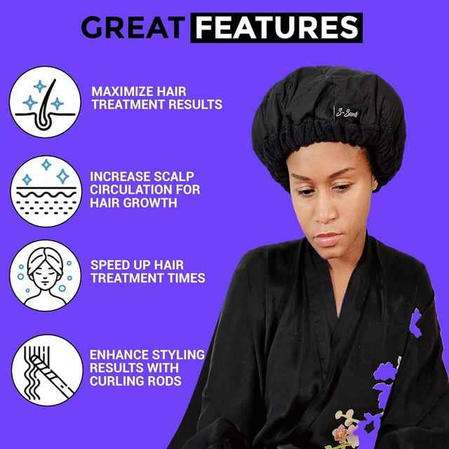 S-Secrets Flaxseed Deep Conditioning Heat Cap for Moisture, Elasticity, and Healthy Hair Growth – Cordless and Microwave-Ready Spa Cap