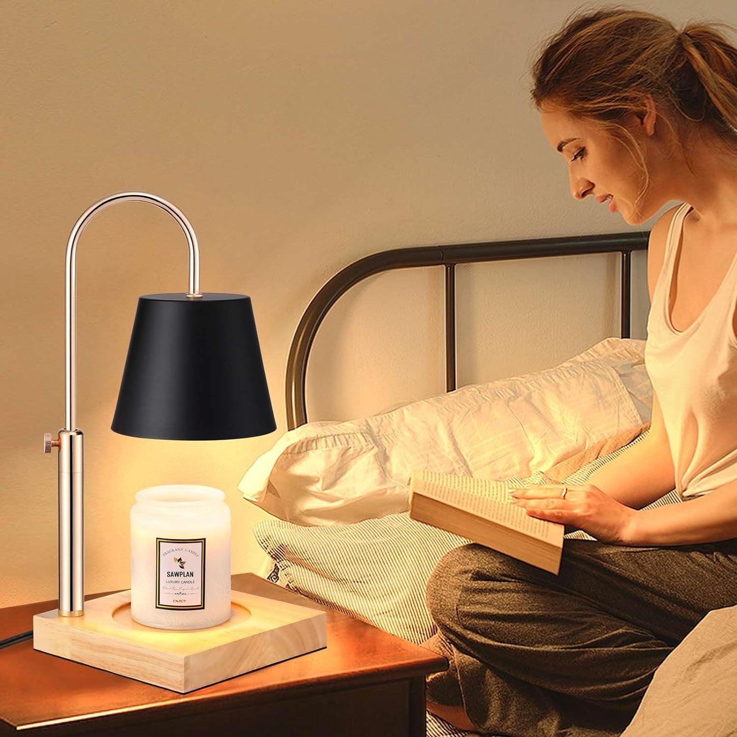 Candle Warmer Lamp with Timer & 2 Bulbs, Electric Candle Lamp Warming for Jar Ca image 5