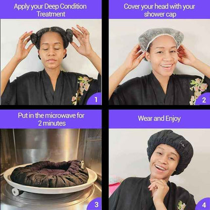 S-Secrets Flaxseed Deep Conditioning Heat Cap for Moisture, Elasticity, and Healthy Hair Growth – Cordless and Microwave-Ready Spa Cap